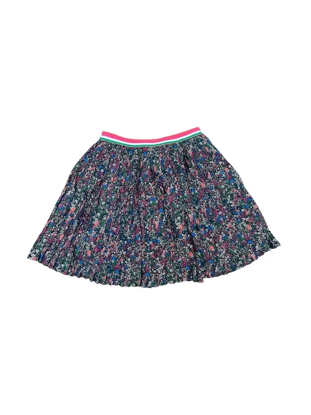 Gap Kids Floral Pleated Circle Skirt Girls M 8-9 Black Multicolor Flowers